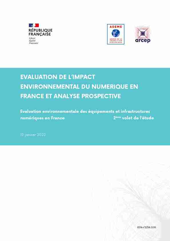 Evaluation de limpact environnemental du numérique en France et
