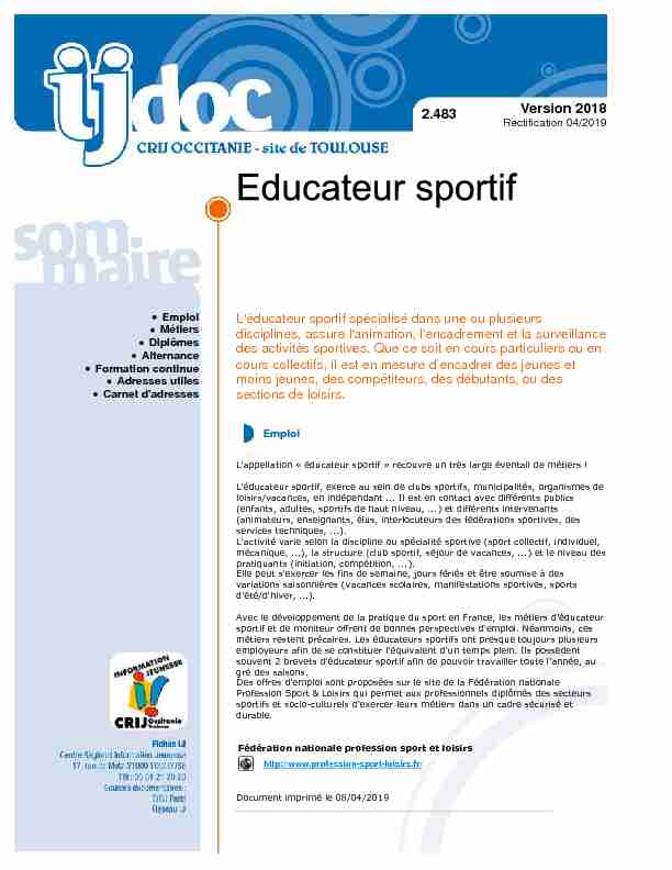 [PDF] 2483 - Educateur sportif - CRIJ Occitanie