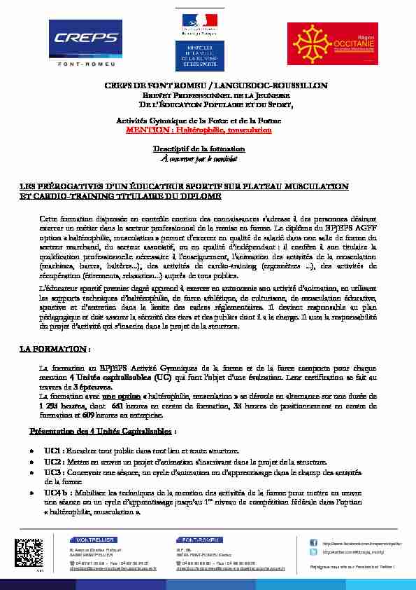 CREPS DE FONT ROMEU / LANGUEDOC-ROUSSILLON Activités