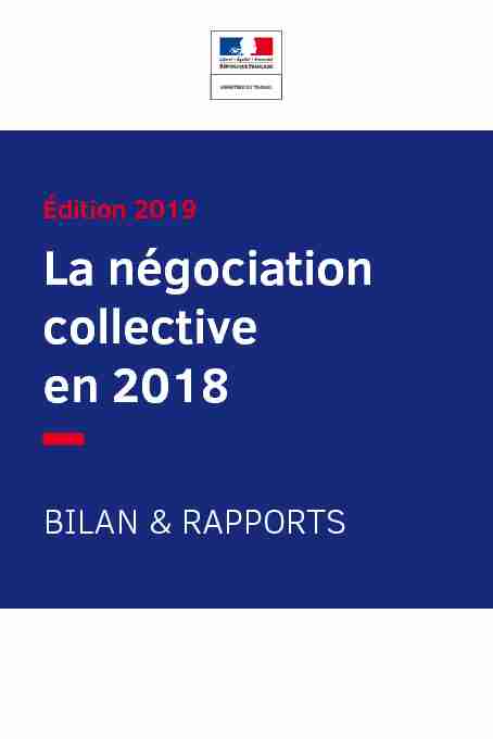 Édition 2019 - La négociation collective en 2018