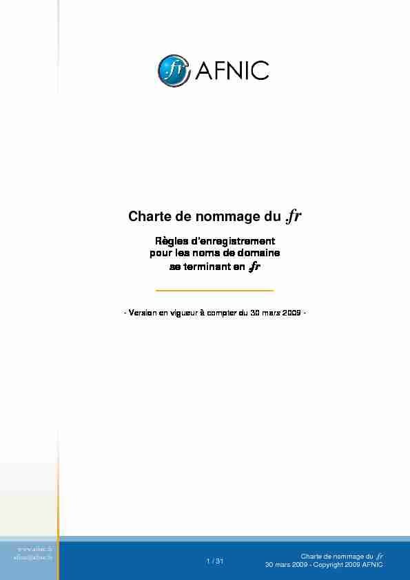 [PDF] Charte de nommage du fr - Lexing Alain Bensoussan Avocats