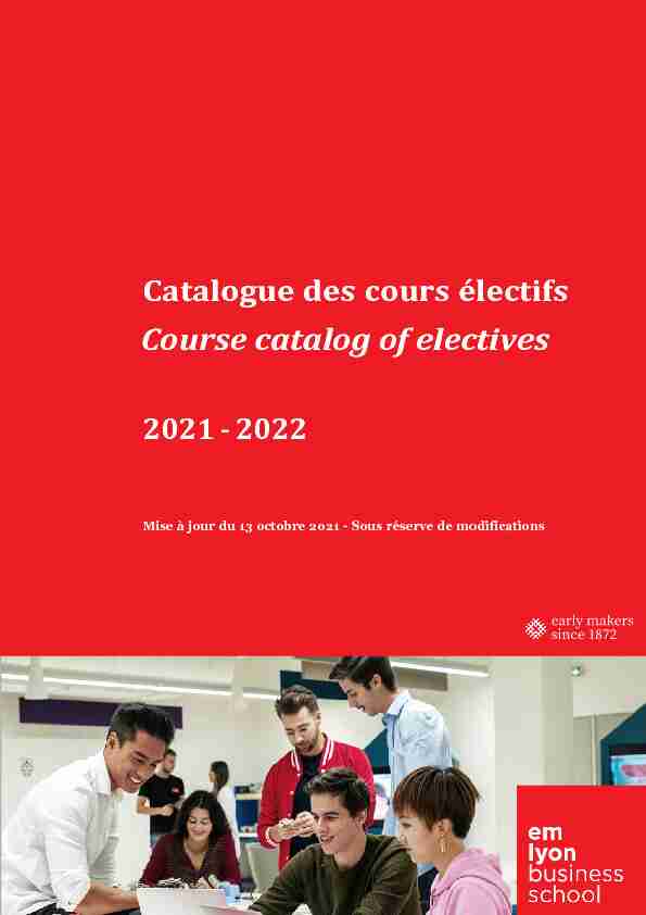 Course catalog of electives