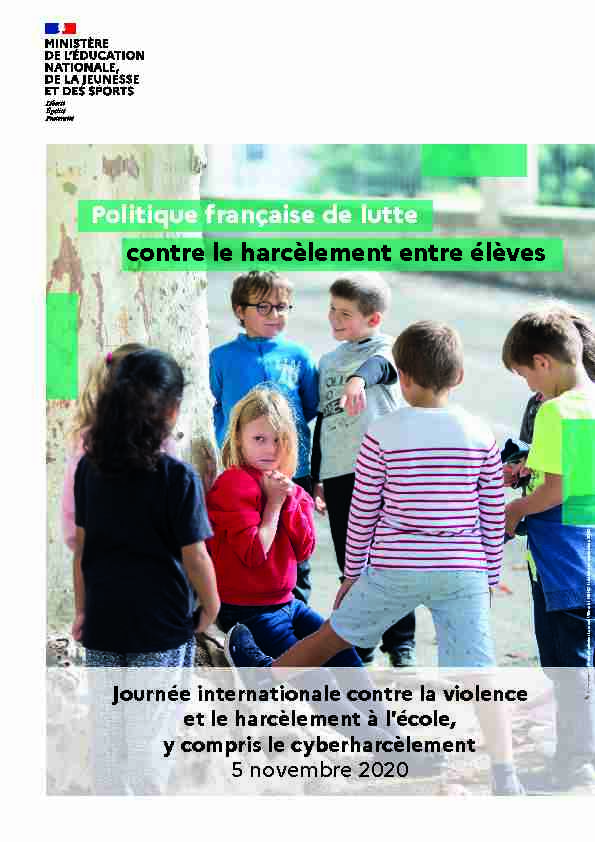 Politique française de lutte contre le harcèlement entre élèves