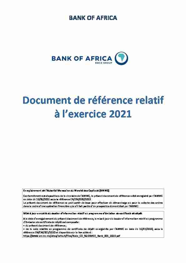Document de référence relatif à lexercice 2021