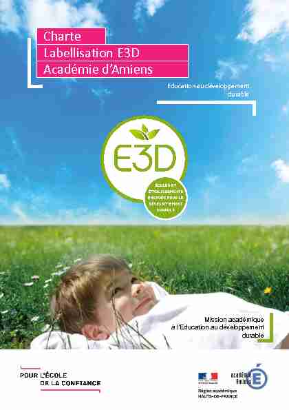 Charte de labellisation E3D de lacadémie dAmiens