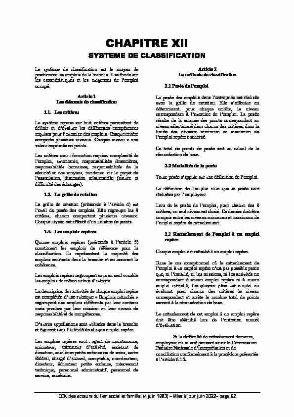 Chapitre XII - Système de classification (.pdf