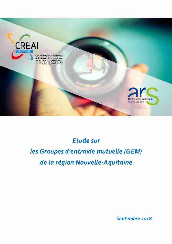 Etude sur les Groupes dentraide mutuelle (GEM) de la région