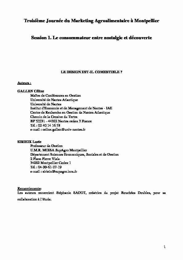 [PDF] Troisième Journée du Marketing Agroalimentaire à Montpellier