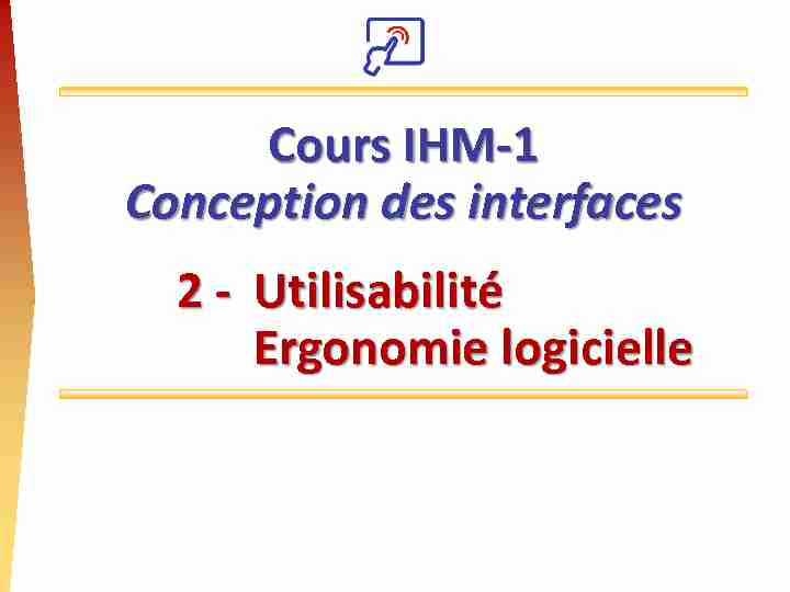 IHM-1 ID - 2 Utilisabilité / Ergonomie logicielle