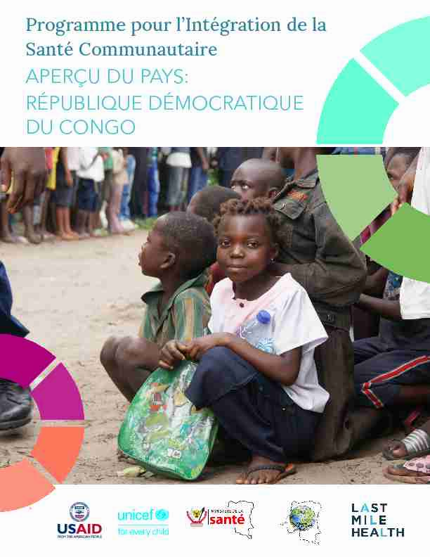 APERÇU DU PAYS: RÉPUBLIQUE DÉMOCRATIQUE DU CONGO