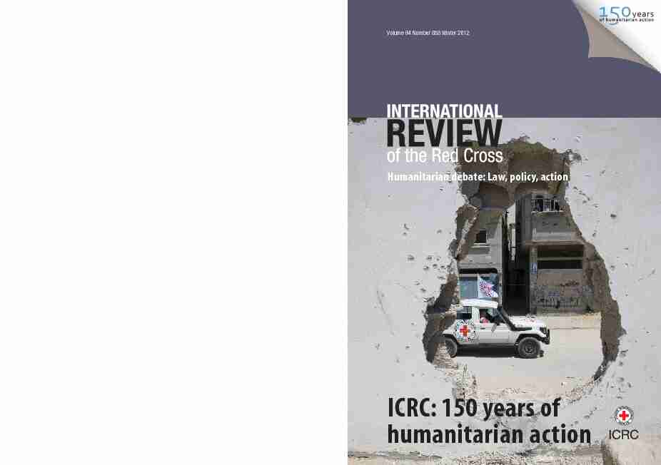 ICRC: 150 years of humanitarian action
