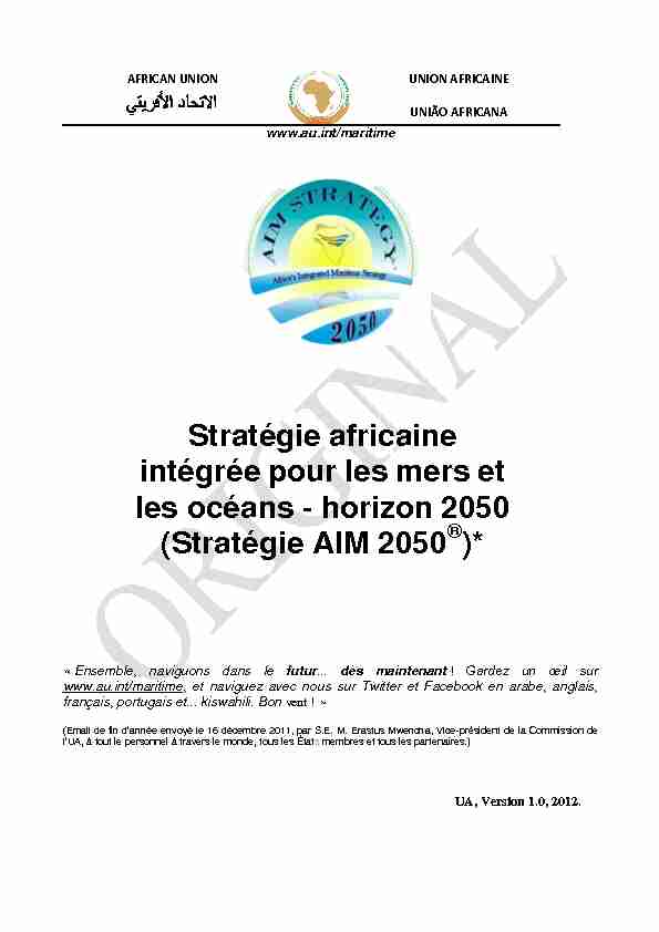 [PDF] Stratégie africaine intégrée pour les mers et les océans - horizon