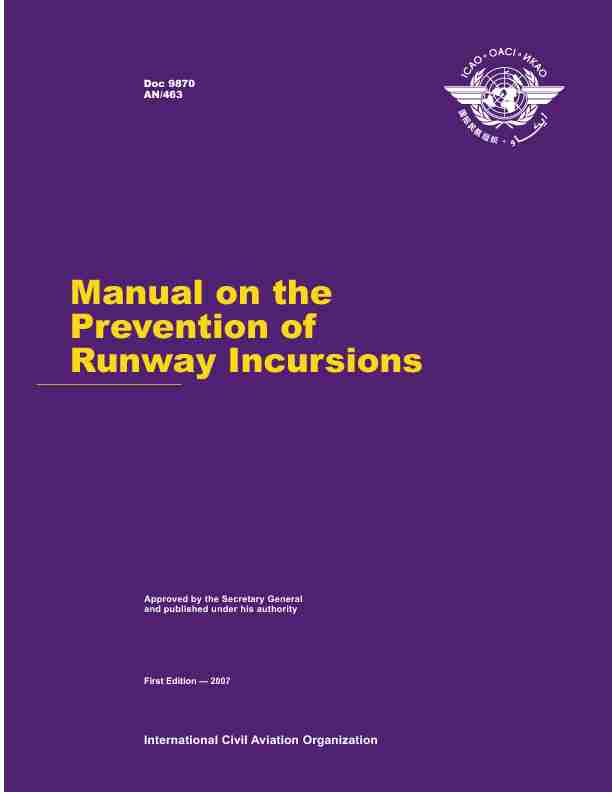 Manual on the Prevention of Runway Incursions