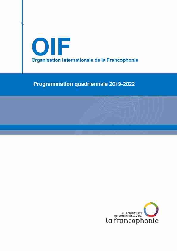 Programmation quadriennale 2019-2022