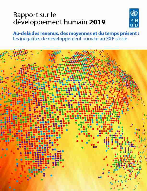 Rapport sur le développement humain 2019