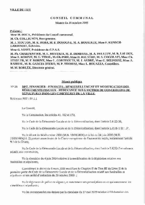 [PDF] Tarif applicable à loctroi de concessions de  - Ville de Huy