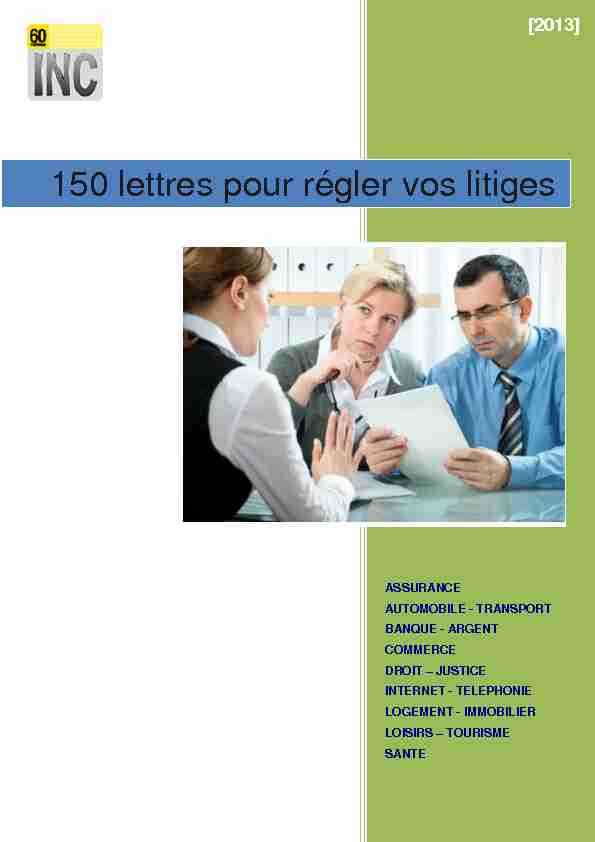 [PDF] 150 lettres pour régler vos litiges - LArgus de lassurance