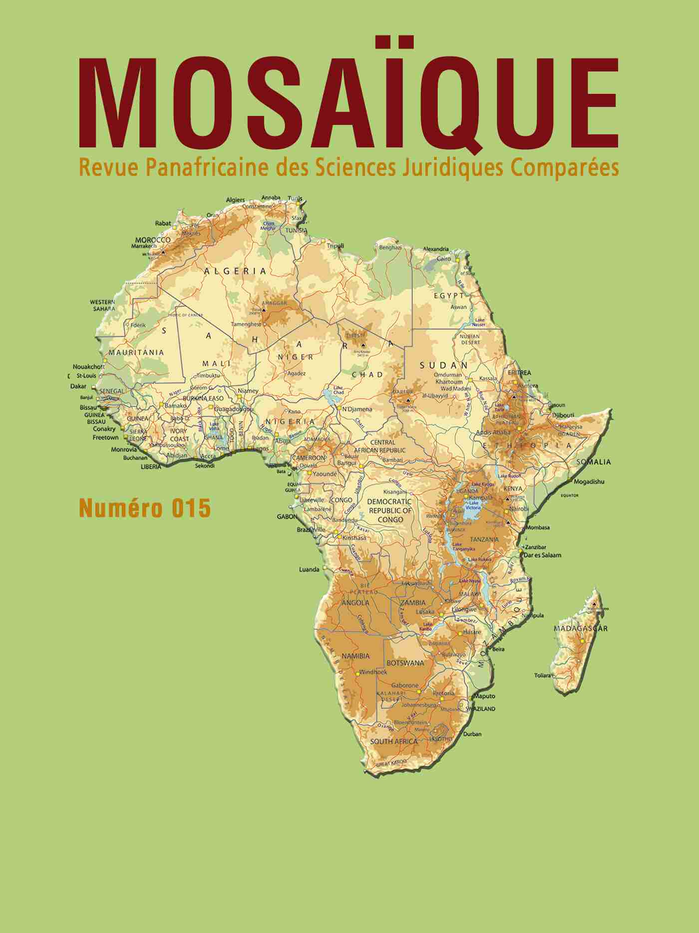 Mosaïque No 15 - Revue Panafricaine des Sciences Jurdiques