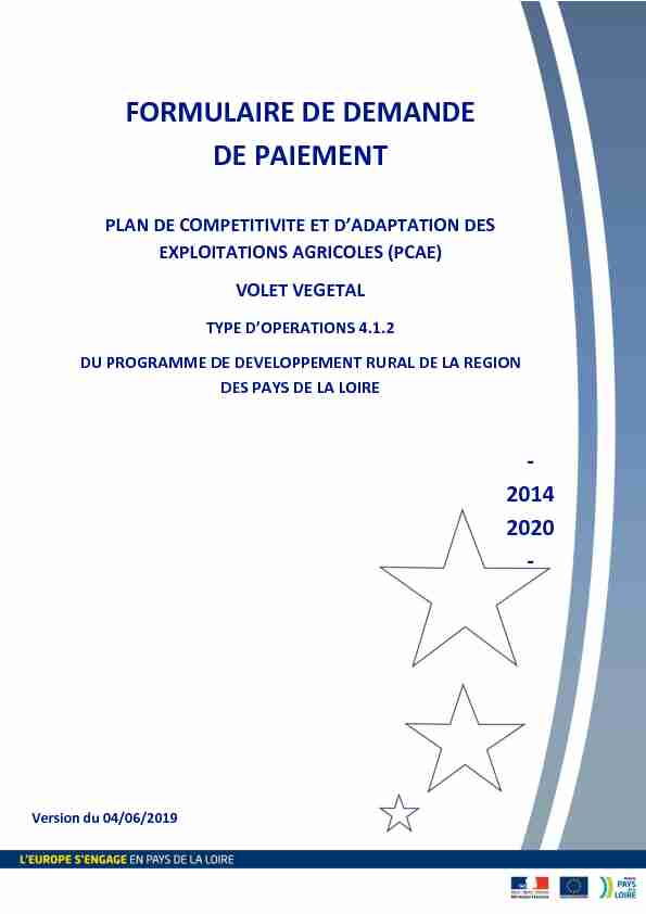 [PDF] FORMULAIRE DE DEMANDE DE PAIEMENT - Préfecture de Loire