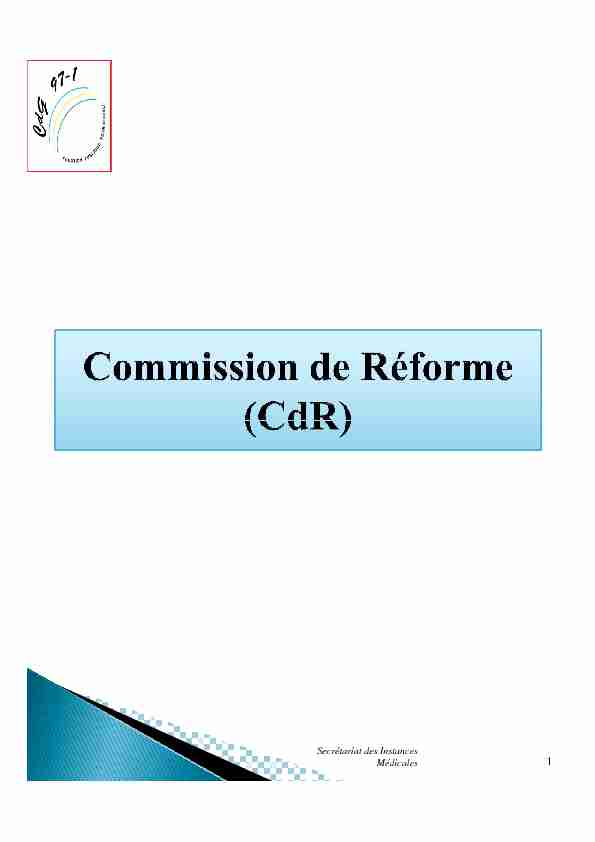 Guide de Saisine Commission de Réforme