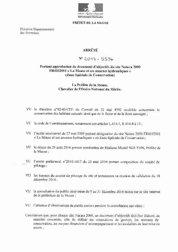 [PDF] FR4102001 « La Meuse et ses annexes hydrauliques >> (Zone