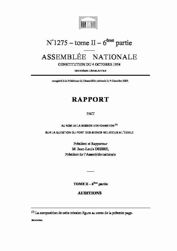 N°1275 – tome II – 6 partie ASSEMBLÉE NATIONALE