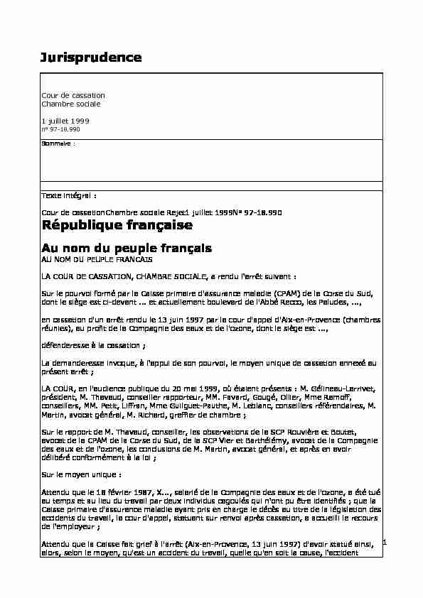Jurisprudence République française