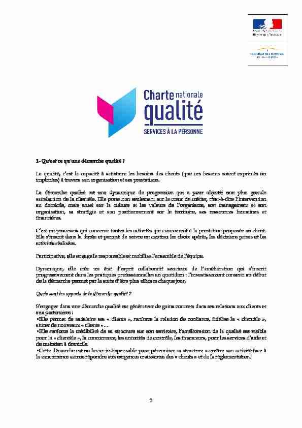 [PDF] démarche qualité - Direction Générale des Entreprises