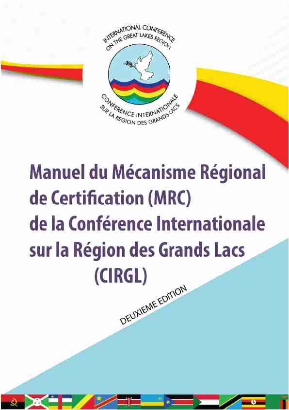 Manuel du Mécanisme Régional de Certification (MRC) de la