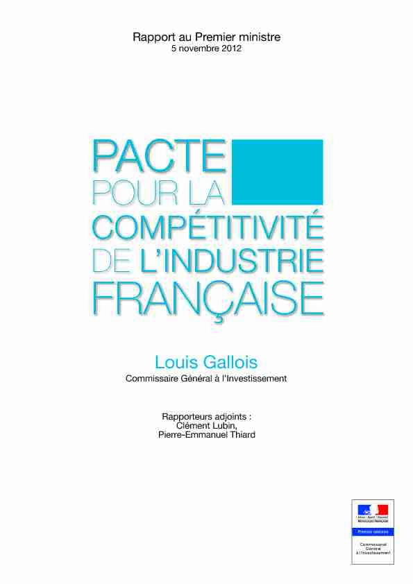 Pacte pour la compétitivité de lindustrie française
