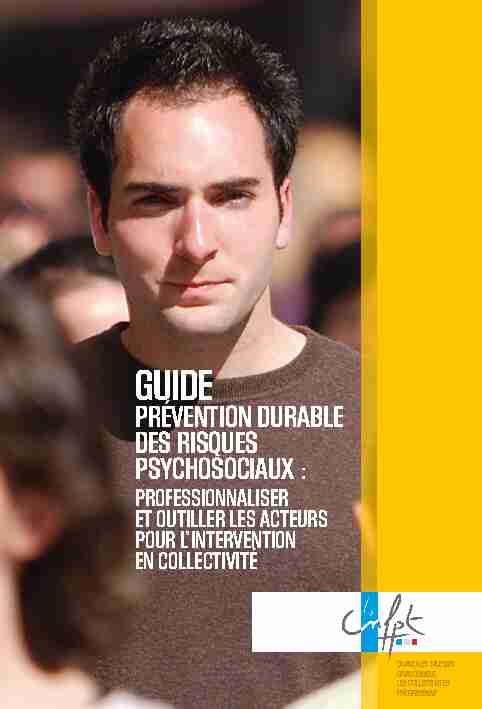 Guide prévention durable des risques psychosociaux
