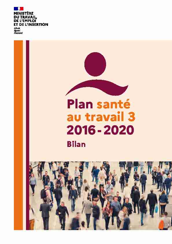 Plan santé au travail 3 2016 - 2020