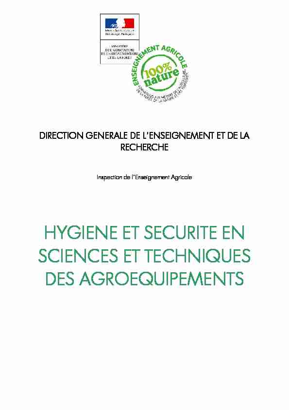 [PDF] HYGIENE ET SECURITE EN SCIENCES ET TECHNIQUES DES
