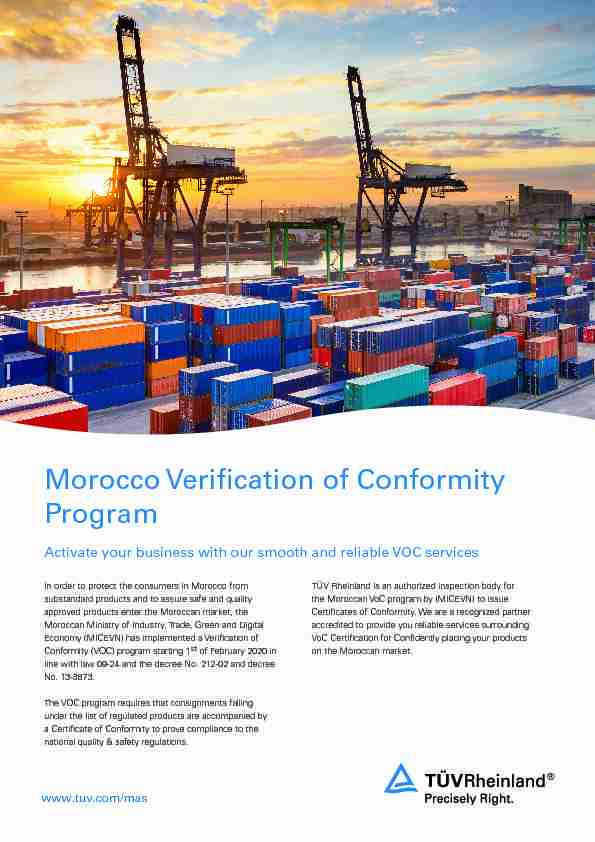Morocco Verification of Conformity Program