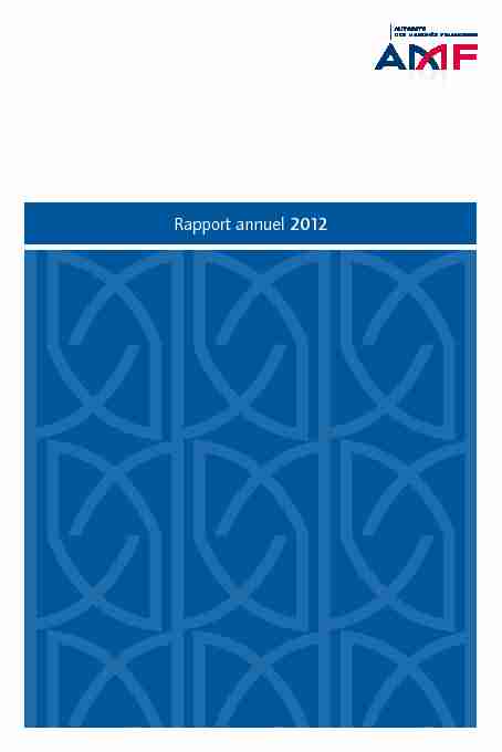 Rapport annuel AMF 2012