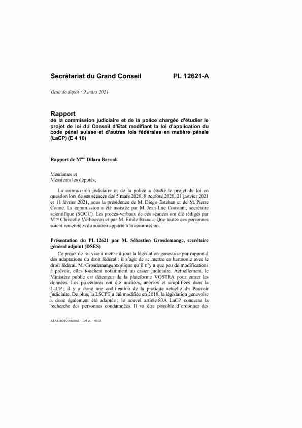 PL 12621A - modifiant la loi dapplication du code pénal suisse et d