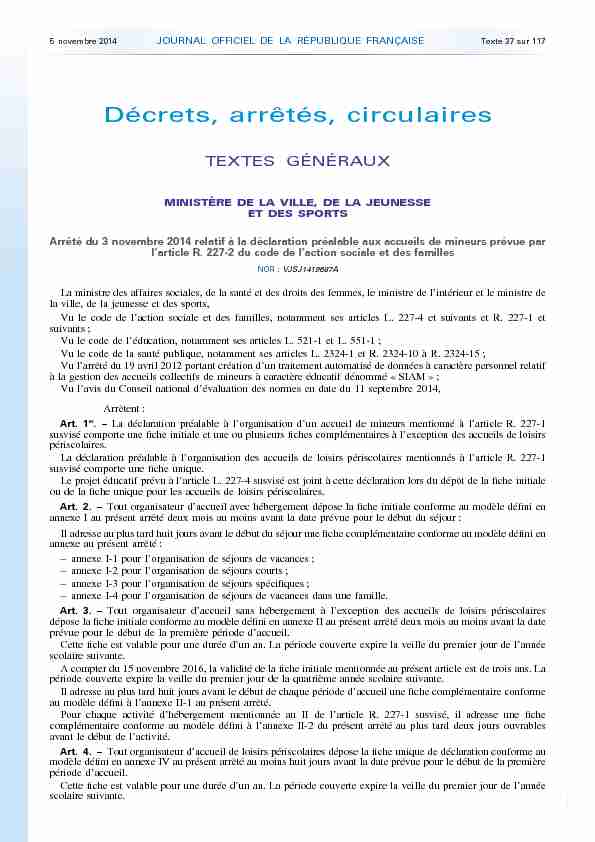 Journal officiel de la République française - N° 256 du 5 novembre