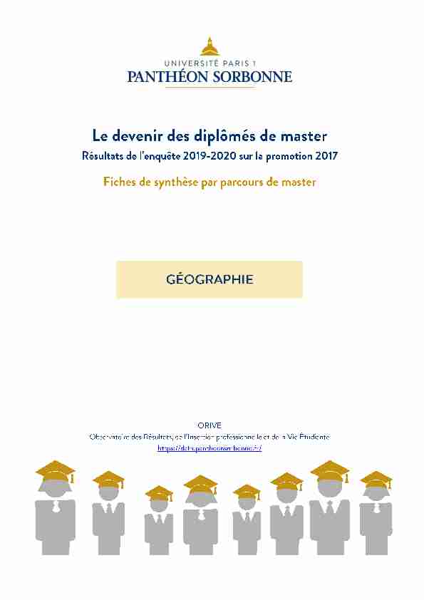 Le devenir des diplômés de master - Résultats de lenquête 2019