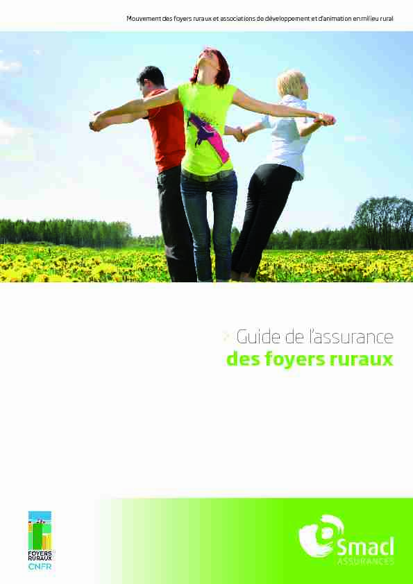 [PDF] Guide de lassurance des foyers ruraux - Fédération des Foyers