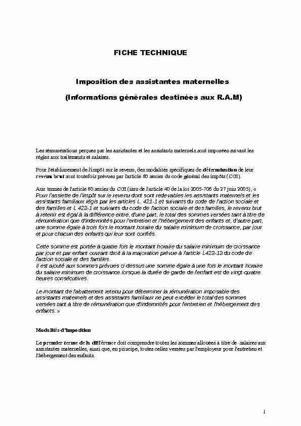 [PDF] FICHE TECHNIQUE Imposition des assistantes maternelles