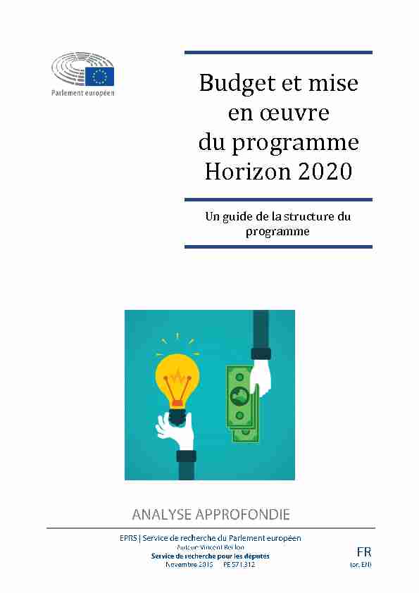 [PDF] Horizon 2020 Budget and Implementation - European Parliament