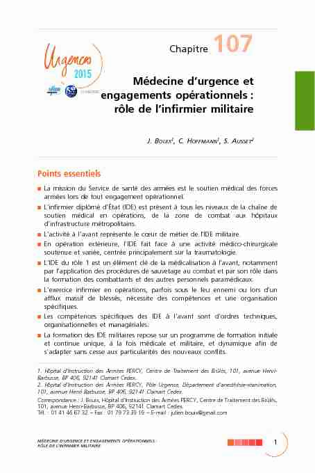 [PDF] Médecine durgence et engagements opérationnels : rôle de  - SFMU