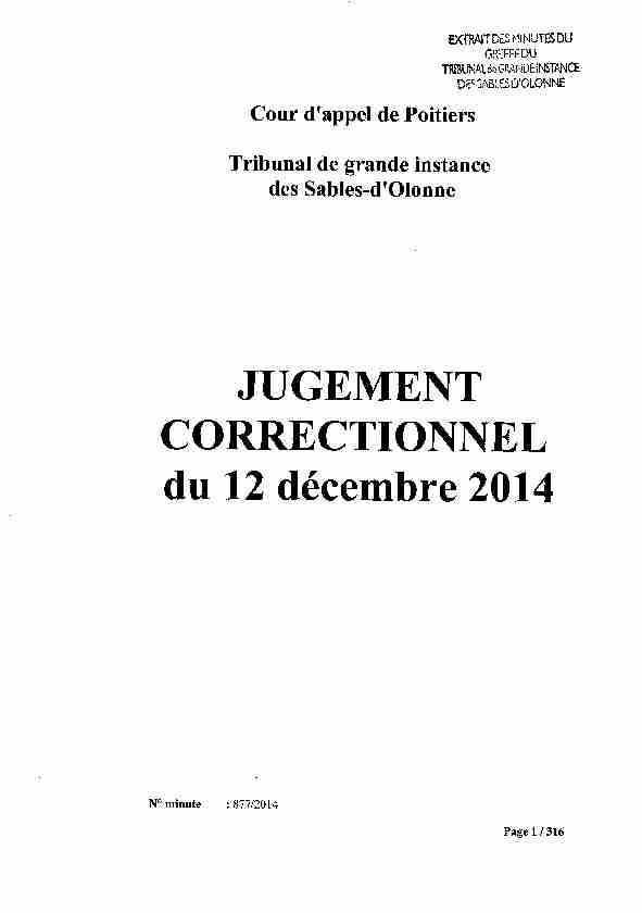 [PDF] JUGEMENT CORRECTIONNEL du 12 décembre 2014 - SEPANSO