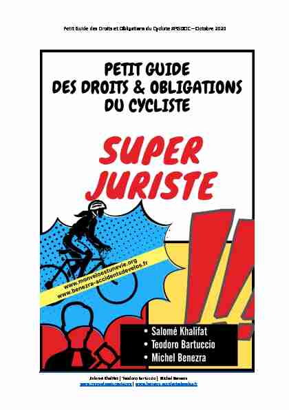 Petit Guide des Droits et Obligations du Cycliste #PGDOC – Octobre