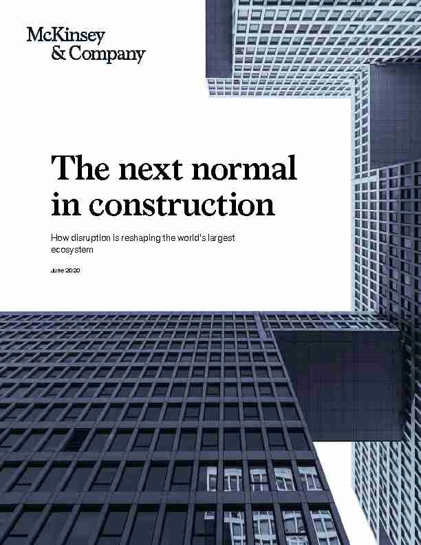 [PDF] The next normal in construction - McKinsey & Company
