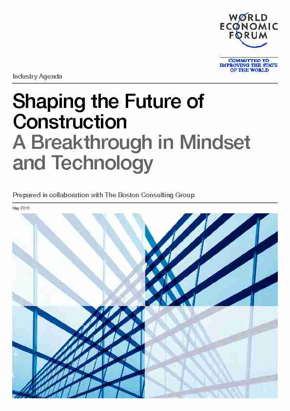 [PDF] Shaping the Future of Construction - Weforum - The World Economic