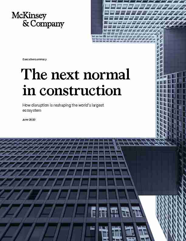 The next normal in construction - McKinsey