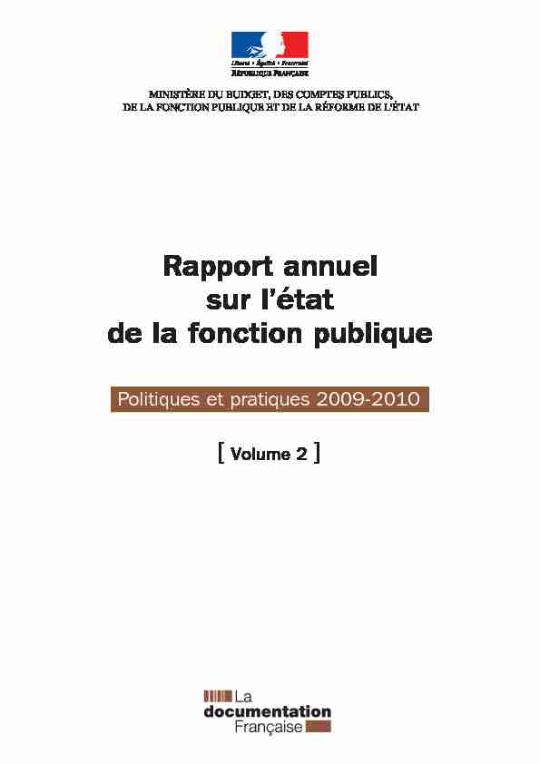 Rapport annuel 2009-20010 Vol. 2