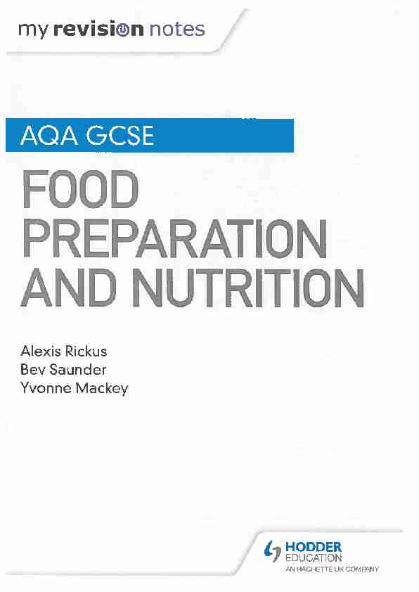 aqa gcse - food preparation and nutrition