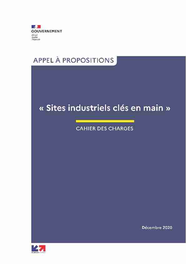[PDF] Appel à propositions sites industriels clés en main - cahier des